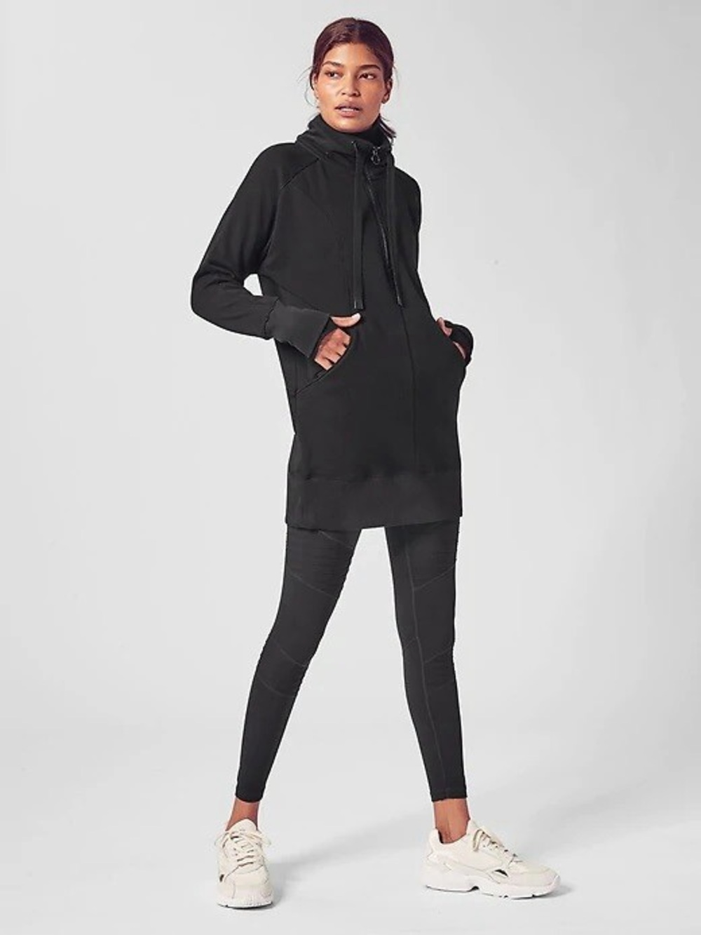 Athleta Full-Zip Hooded Long Jacket Size Small